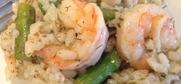 Healthy Greek Shrimp & Asparagus Risotto
