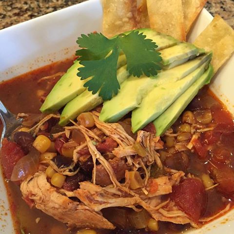 Slow Cooked Chicken Tortilla Soup